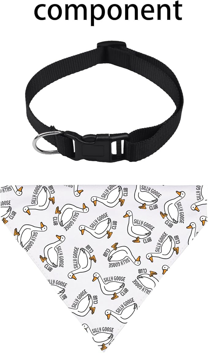 JXGZSO 1 Piece Silly Goose Triangle Dog Bandana Meme Goose Duck Merchandise (Silly Goose DB)