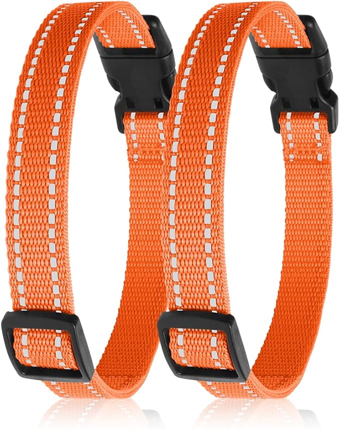 Collar Replacement Strap Compatible with Dog Training Collar Receiver, Reflective Dog Collars Strong, 2 Piece Set