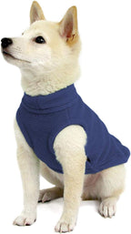 Gooby - Stretch Fleece Vest, Pullover Fleece Vest Jacket Sweater for Dogs, Indigo Blue, Medium Length (11")