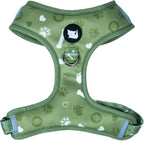 Haminway No-Pull Dog Harness for Medium Dogs – Reflective, Breathable Vest with Adjustable Chest & Neck Straps – Easy to Wear, Anti-Choke Harness for Safer Walks (Green, Size Medium)