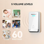 TECKNET Wireless Doorbell, Plug-through Door Bell, IP66 Waterproof Doorbells, 1300ft Cordless Rang Door Bell Ringer Wireless, 60 Ringtones & 5 Level Volume, 0-110 dB Doorbell Chime for Home/Classroom