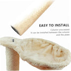 Cat Hammock 17in Dia. Spoon-Shape Large Cat Tree Hammock Soft Scratch-Proof Cat Tree Replacement Parts Washable Cat Tree Attachments Beige Cat Tree Hammock