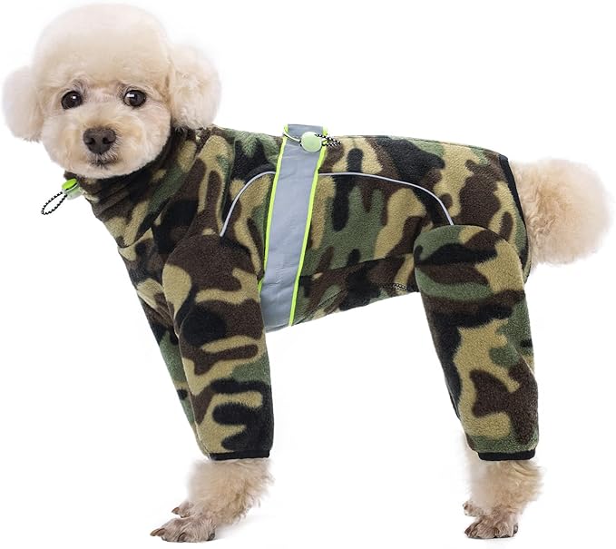 Polar Fleece Dog Coats for Small Medium Dogs, Winter Jacket Sweater Vest Bodysuit, Four-Legged Warm Clothes Pajamas