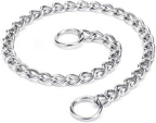 Mogoko Stainless Steel Dog Choke Chain Collar, Puppy Metal P Chain Slip Collar Pet Training Walking Choker(3.5mm;22.0 Inch)
