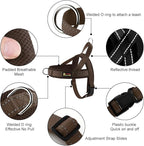 Plutus Pet No Pull Dog Harness with Breathable Mesh Padded, Adjustable Reflective Escape Proof Dog Harness, Quick Fit Dog Vest Harness for Small Medium Large Dogs(XL, Chocolate)