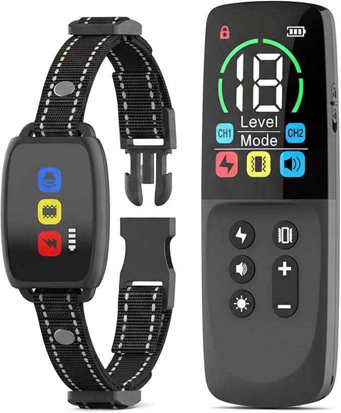 Remote Dog Training Collar for 10–120lbs Dogs – 3300ft Range, Beep, Vibration & Safe Shock Modes, IP67 Waterproof, Rechargeable for Obedience & Recall Training