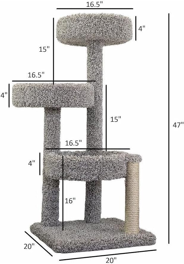Cat Tree Tower, Multi-Level Climbing Post for Indoor Cats - 26" x 24" x 46"
