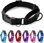 Martingale Collar for Dogs, Adjustable Soft Nylon Dog Collars with Special Design Cute Patterns (Black, M (1" x 15.5"-19.5"))