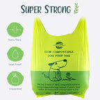 Dog Poop Bag, Compostable Cat Litter Bags with Easy-Tie Handles, Eco-Friendly Pet Waste Bags, Unscented, Vegetable-Based, Extra Thick, Leak Proof, Fits for Dogs and Cat Scoops, 60 Counts