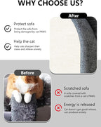 Cat Scratch Couch Furniture Protector, Adhesive Cat Scratch Pad Deterrent for Furniture, Cat Wall Climbing Carpet Scratcher Couch Protector from Cats Claws Scratching Indoor (OffWhite,39.3x15.8In)