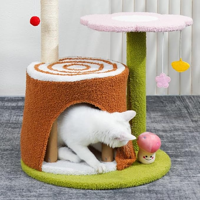 Cat Tree Cat Tower Cactus cat litter cat scratching column kitten climbing frame wear-resistant scratching claw grinding device teasing cat toys Cat Tree Condo Cat Tree Indoor Climbing ( Color : Brass
