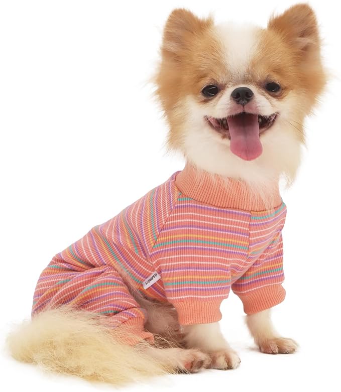 LOPHIPETS Dog Pajama Onesie for Small Chihuahua Yorkie Puppy Cat Clothes Apparel-Pink/S