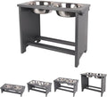 HTB Elevated Dog Bowls,Raised Dog Bowl Stand with 2 Stainless Steel Bowls,Elevated Raised DogBowls for Large Medium Small Sized Dogs