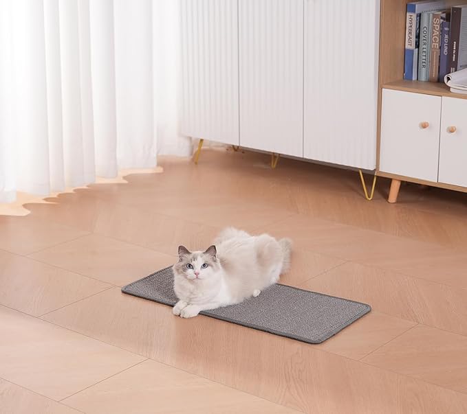 2Pcs 25.9x11.8 Inch Sisal Cat Scratching Mat,Wall Corner Cat Scratcher,Self-Adhesive Scratch Mat for Floor,Horizontal and Vertical Cat Scratcher Pad