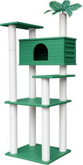 66 Inches Tall Outdoor Weatherproof Cat Tree Tower, Multi-Level, Large Cat Condo with PVC Board and Cat Scratching Posts, for Outside and Indoor