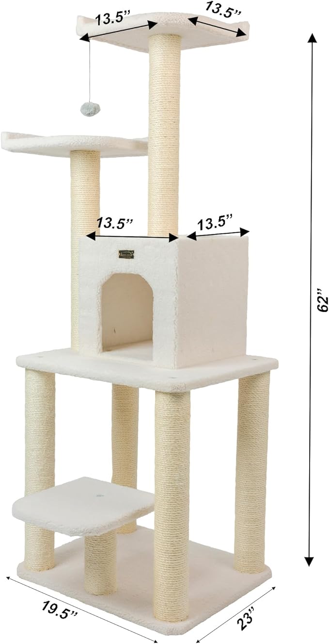 Armarkat B6203 Classic Real Wood Cat Tree, Five Levels With Condo and Two Perches