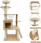 Cat Tree Modern Cat Tower for Indoor Cats, Multi-Level Cat Condos with Scratching Post & Resting Platforms for Large/Small Cat Climbing, Cat Activity Center Playground