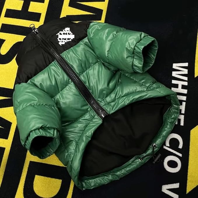 Dog Winter Coat Duck Down Jacket for Small Medium Dogs-Thicken Dog Coat Windbreaker Puppy Winter Clothes for Cold Weather Snowday (Green, X-Large)