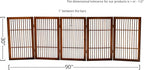 Urnporium Pet Dog Gate Freestanding, Strong Durable Folding Wooden Fence, Portable Acacia Hardwood Safety Barrier for Indoor & Outdoor Use (Brown Pet Gate, 5 Panel 30" Tall)