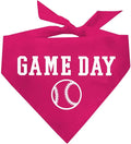 Game Day Dog Bandana | 100% Cotton Adjustable Triangle | Made in USA | Baseball| Sports | Biggest Fan | Game Day | Hot Pink, One Size (1054)