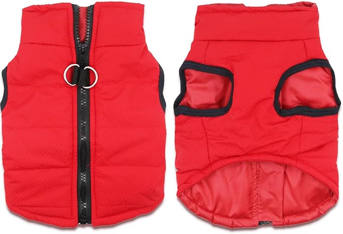 Small Dog Coats Warm Winter Dogs Jacket Pet Jackets Puppy Cold Weather Coat Pet Clothes for Small Dogs, Red, X-Large