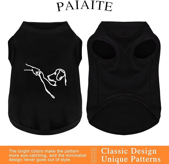 Discover Cozy Cotton Canine Wear: Lightweight, Breathable and Soft, Dog Shirt Vest with Eye-Catching Graphics(HIGH Five), Keeping Your Furry Friend Warm and Comfy! Black 2XL