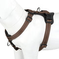 Plutus Pet Adjustable No Pull Dog Harness with Leather Accents, Heavy Duty Reflective Nylon Vest for Training, Hiking, Easy Walk Harness for Small, Medium, Large Dogs (Chocolate, S)