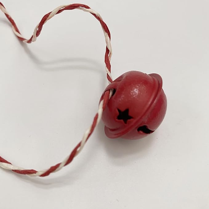 50Pcs Small Bells for Crafts, 1 Inch Jingle Bells Little Bells for Crafting Dog Training Doorbell Cat Collar Christmas Tree Wedding Decorations (Red)