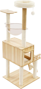 Cat Tree with Cat Condo and Hammocks, 57.9" Cat Tree with Scratching Posts, Cat Tower for Indoor Cats, Activity Centre Climbing Tree