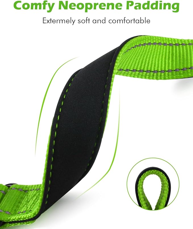 Martingale Collar for Dogs with Quick Release Buckle, Reflective Soft Padded & Escape Proof, Adjustable Nylon Dog Collars for Training & Daily Walking (Green,XS)
