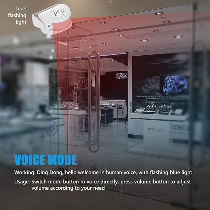 KERUI Wireless Indoor Motion Sensor Door Bell Shop Visitor Alert Chime Alarm Burglar for Business When Entering Door Opens
