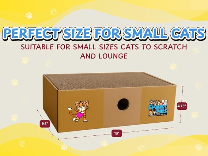 Sexy Liza's Cat Scratching Box-4 Four Reversible Scratch Pads; Lasts 4 Times Longer. No Assembly -Ready to go. Cat Scratch Lounger and Bed.. Comfy Size for The Comfy Chonk.