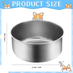 Zubebe Stainless Steel Hanging Dog Crate Bowls, Non-Spill Kennel Food Water Bowls with Screw Clamp Attach Holders, Removable Mountable Metal Cage Feeder for Pet(19 oz)