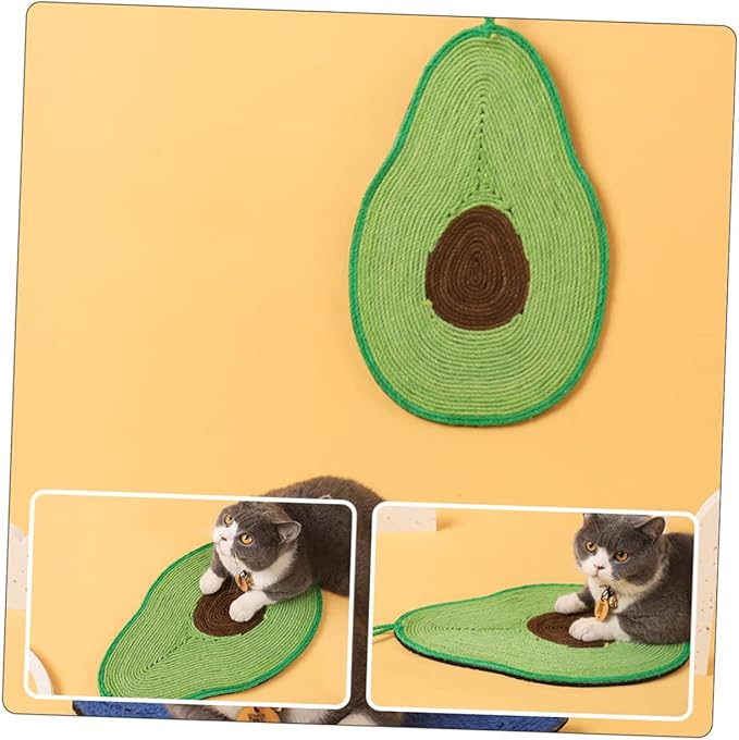 Cat Scratching Mat Couch Accessories Avocado Toy Wall Hanging Decor Cat Scratching Posts Cat Scratcher Sisal Mat for Cats Hanging Cat Scratcher Decorative Scratch Pad