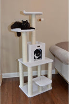 Cat Tree - Beauty, 5-Level Condo & Perches, Ivory, 28"x27"x62"