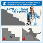 Dog Stairs 3-Step for Small Dogs and Cats to Get on Bed and Furniture/Windows, Pets Can Climb, Sit, or Perch to Look Out Windows, Extra Wide Dog Steps, Non-Slip Waterproof Fabric Cover, Beige（15.7" H）