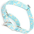 Light-Blue Martingale Collars for Dogs, Daisy Print No-Slip Escape Proof Choke No Pull Soft Nylon Training Dog Collars for Small Medium Large Breed Pet Dogs, M