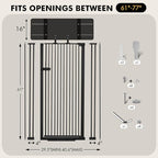 Snagle Paw Extra Tall Cat Gate with Acrylic Top Panel，30-40.6" Wide Adjustable Pet Gates, Pressure Mounted, No-Drill Easy Install,Tall Cat Gate for Doorways,Stairs,Kitchen 77"