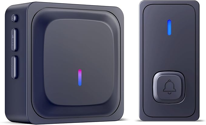 BN-LINK Wireless Doorbell, Waterproof Door Bell Easy Installation, 1000Ft Range, Adjustable Volume& 58 Chimes, LED Flash, Perfect for Homes, Offices, Classroom, Apartments (Black)
