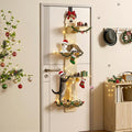 Vertical Cat Climbing Tree, Over Door Cat Hanger with Solid Wood Shelves Scratching Post Tease Ball, Cats Activity Tower 4-Levels Door Hanging Cats Climber Indoor (Wooden)