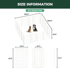 FXW Homeplus Unleashed Indoor Dog Playpen - Stress-Free and Safe Play, Heavy Duty 45 Inch 16 Panels Dog Pen for Large Dogs, White│Patented