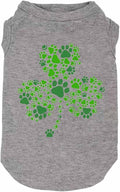 Dog Apparel Lucky Boy Letter Print Clover Shirts for Small Large Dog Vest Puppy Gift St Patrick's Day Costume (XX-Large, Grey02)