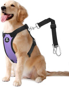 Dog Seat Belt, Safety Vest Dog Car Harness with Adjustable Buckle Dogs Seat-Belt for Vehicle Nylon Pet Safety Seats Belts Heavy Duty(XL, Purple)