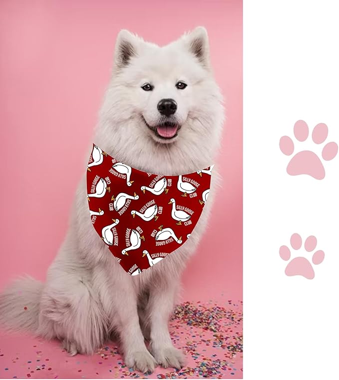 JXGZSO 1 Piece Silly Goose Triangle Dog Bandana Meme Goose Duck Merchandise (Silly Goose D red)