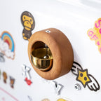 Magnetic Shopkeepers Bell for Door Opening,Golden Silk Wood Door Chimes When Door Opens,Doorbell Chime,Office Ornaments Decoration for Entrance, Fridge Sticker and Barn Door Housewarming Gift