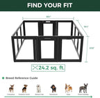 FXW AuraSpace Acrylic Indoor Dog Playpen for Puppies and Small Dogs, 24 Inch, 12 Panels, Black