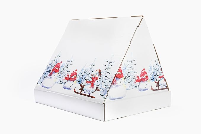 Christmas Snowman Cardboard Cat Scratcher House