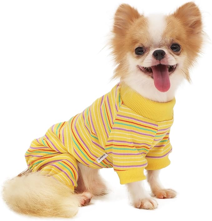 LOPHIPETS Dog Pajama Onesie for Small Chihuahua Yorkie Poodle Clothes Apparel-Yellow/M