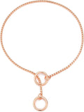 Mogoko Stainless Steel Dog Choke Chain Collar, Puppy Metal Snake Chain Pet Show Slip Collar Choker for Training Walking (Rose Gold;16.0"*3.0mm)