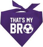 That's My Bro Dog Bandana | 100% Cotton Adjustable Triangle | Made in USA | Soccer| Sports | Biggest Fan | Game Day | Purple, X-Small (533)